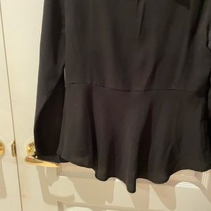 Ann Taylor black hi lo fitted blouse